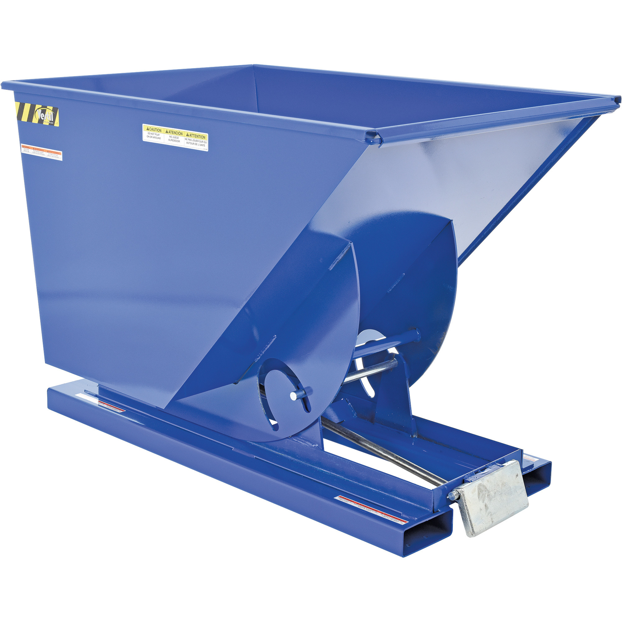 Vestil Self-Dumping Steel Hopper - 1 Cubic Yard, 6000-Lb. Capacity, Bumper Release, Model# D-100-HD